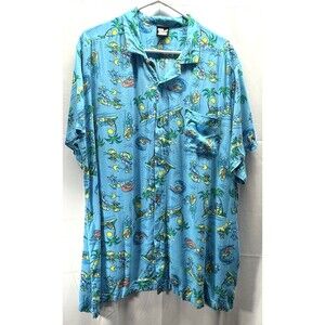 Tom & Jerry Hawaiian Aloha Mens Shirt Rayon Size XL